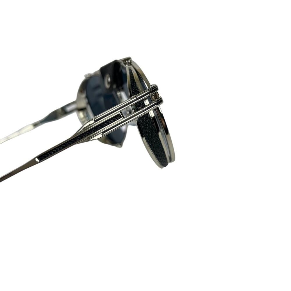 AVIATOR Black Faux Leather Metal Frame Large Sunglasses Sun Glasses Fashion - Picture 15 of 15